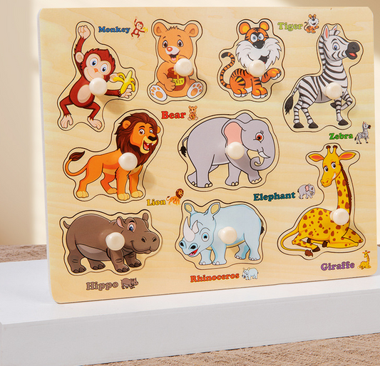 Wooden Puzzle Board for Toddlers - Early Learning Shape Sorter & Hand-Eye Coordination Toy for Kids 3+, V888-ELOSUNG50131