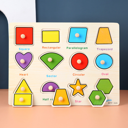 Toddler Peg Puzzle - An educational and entertaining matching toy featuring letters, numbers, shapes, and V888-ELOSUNG50140