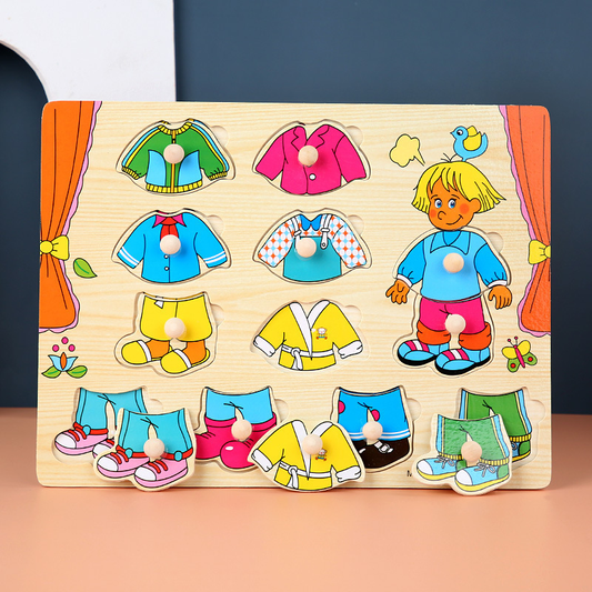 Toddler Peg Puzzle - An educational and entertaining matching toy featuring letters, numbers, shapes, and V888-ELOSUNG50141