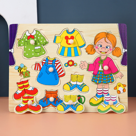 Toddler Peg Puzzle - An educational and entertaining matching toy featuring letters, numbers, shapes, and V888-ELOSUNG50142