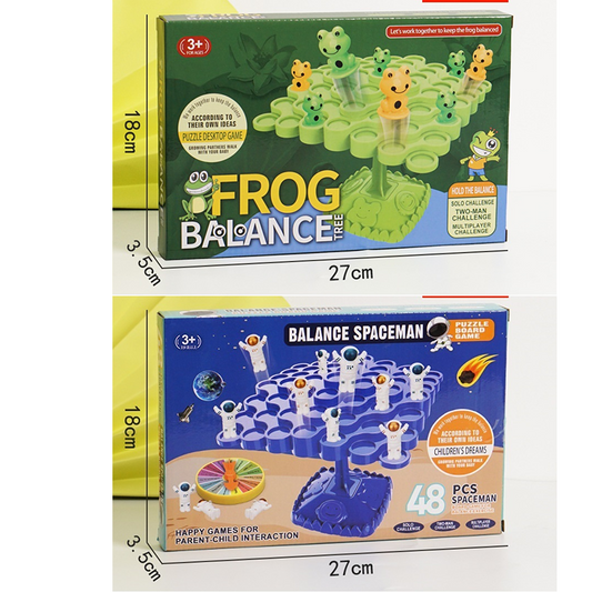 2PCS Two-Player Balance Tree Game Set - 48PCS Stacking Spaceman and 50PCSFrog Figures with Game Accessories - V888-ELOSUNG50170
