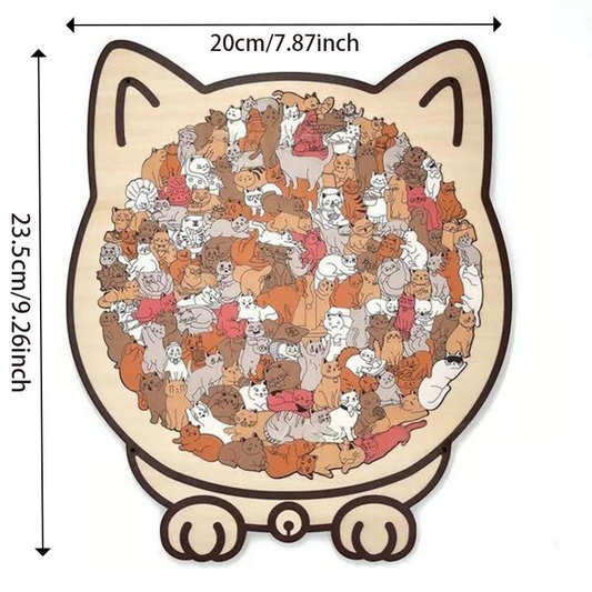 [Maillard Colors]Cat Collection Puzzle - Irregular Shaped Jigsaw with Adorable Kitten Pieces, Stacking V888-ELOSUNG50173
