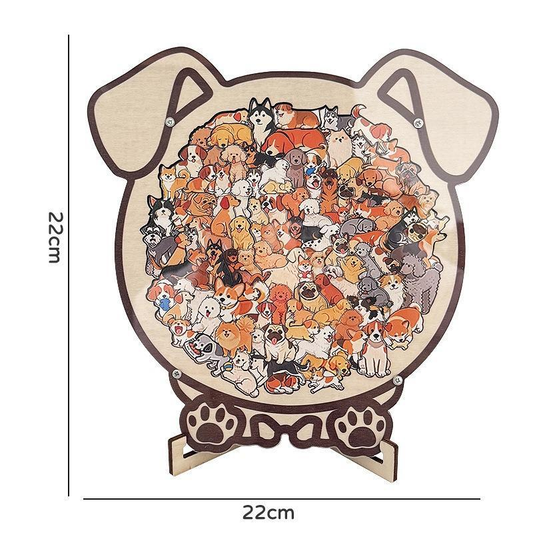 Colorful puppy Collection Puzzle - Irregular Shaped Jigsaw with Adorable Kitten Pieces, Stacking Display V888-ELOSUNG50176