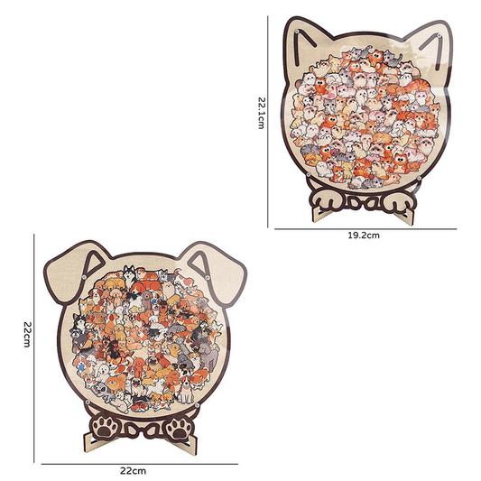 2PCS Colorful puppy and cat Collection Puzzle - Irregular Shaped Jigsaw with Adorable Kitten Pieces, Stacking V888-ELOSUNG50177