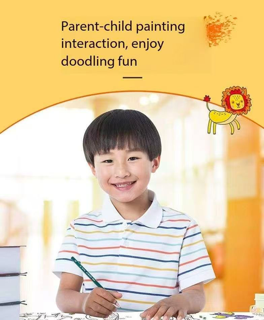 2 Piece- 12M Kids Coloring Scroll Drawing Paper and 12-Color Marker Set, Giant Doodle Art Mural for Wall, V888-ELOSUNG50210