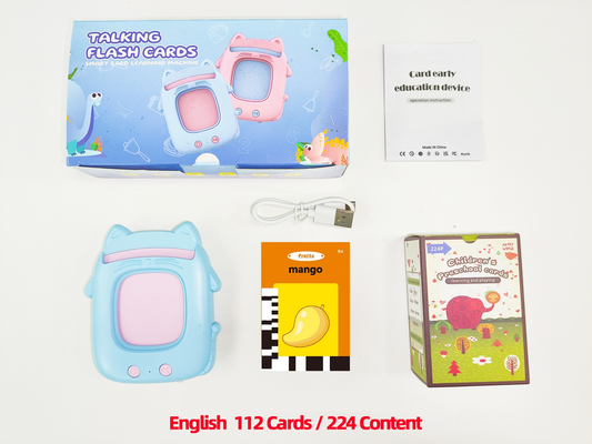 Blue Cat Talking Cards Educational Toy for Toddlers 112 Cards Audible Preschool Learning Machine Early V888-ELOSUNG50213