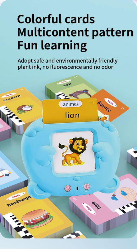 Blue Bear Talking Cards Educational Toy for Toddlers 112 Cards Audible Preschool Learning Machine Early V888-ELOSUNG50215
