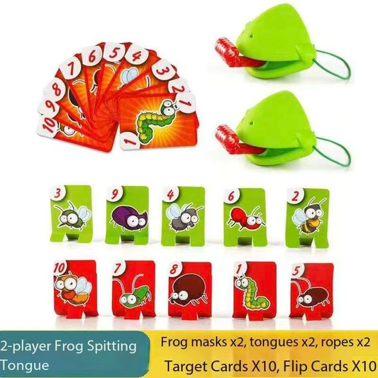 2 Player Frog Tongue Game Lizard Mask Card Battle Family Board Game Parent-Child Interactive Party Game V888-ELOSUNG50216