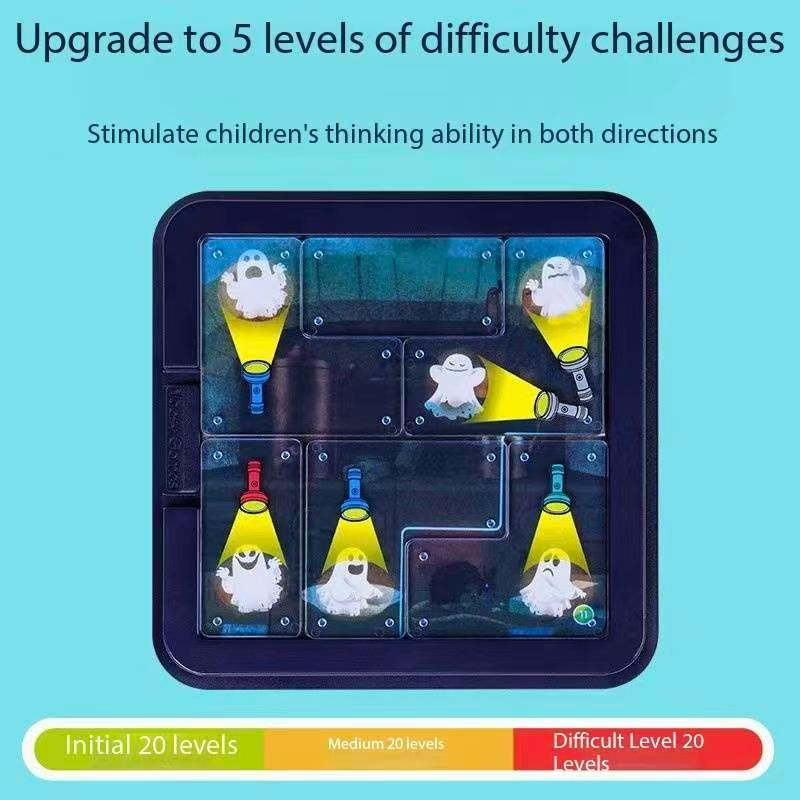 Ghost Catcher Puzzle Game 60 Challenges Logic Brain Teaser Parent-Child Interactive Board Game Concentration V888-ELOSUNG50218