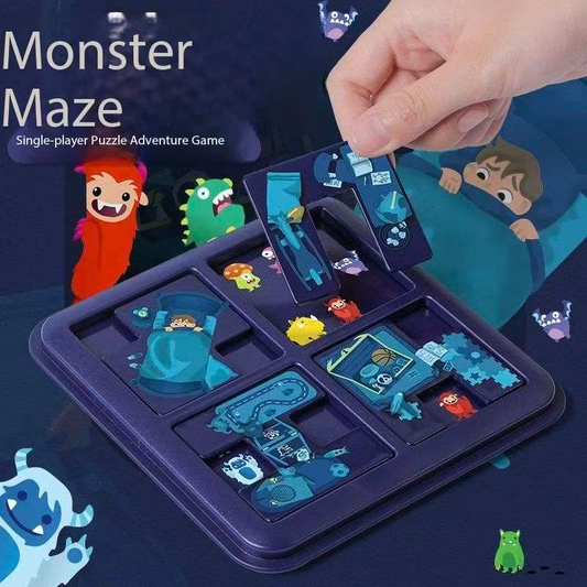 Monster Maze Puzzle Game 60 Challenges Logic Brain Teaser Parent-Child Interactive Board Game Concentration V888-ELOSUNG50219