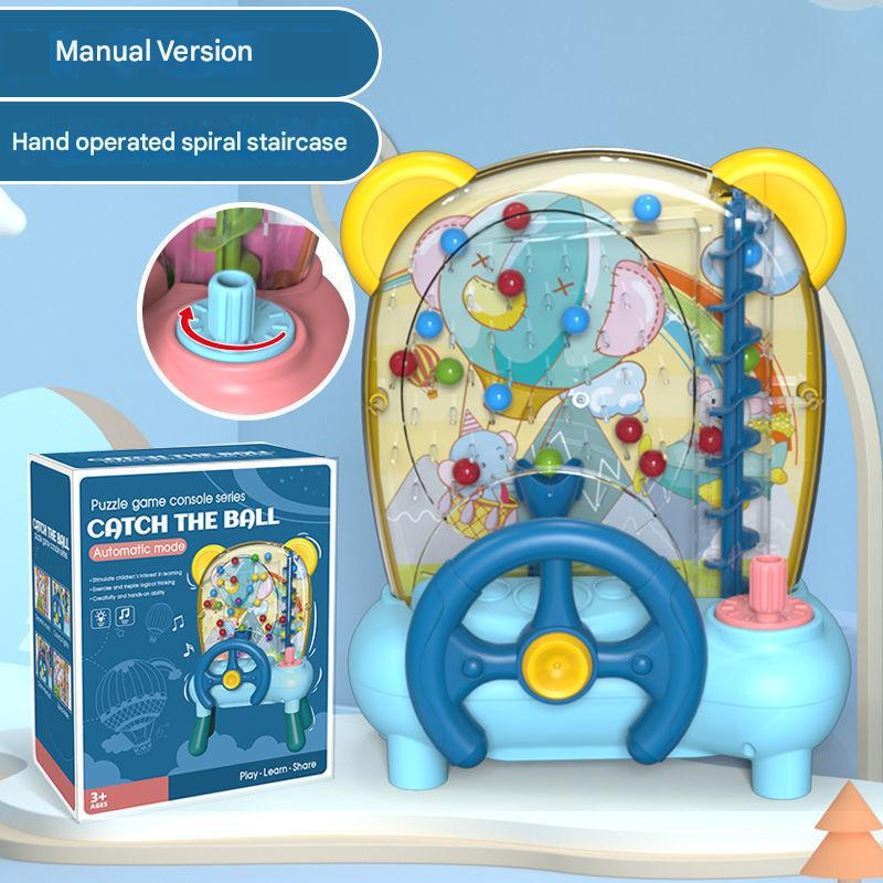 Blue Ball Catching Machine Game Kids Steering Wheel Pinball Desktop Game Hand Eye Coordination Training V888-ELOSUNG50220