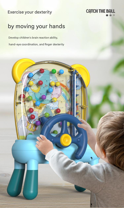 Blue Ball Catching Machine Game Kids Steering Wheel Pinball Desktop Game Hand Eye Coordination Training V888-ELOSUNG50220