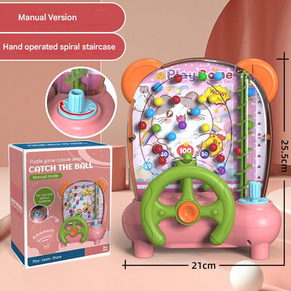 Pink Ball Catching Machine Game Kids Steering Wheel Pinball Desktop Game Hand Eye Coordination Training V888-ELOSUNG50221