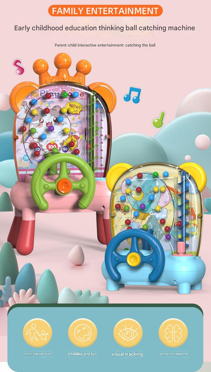 Pink Ball Catching Machine Game Kids Steering Wheel Pinball Desktop Game Hand Eye Coordination Training V888-ELOSUNG50221
