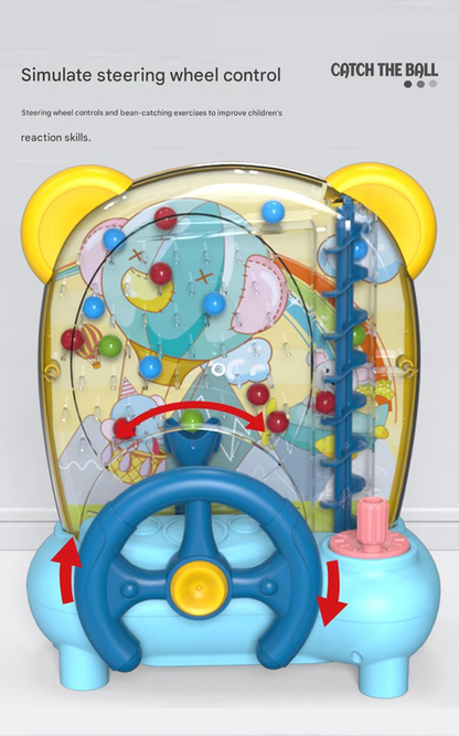Pink Ball Catching Machine Game Kids Steering Wheel Pinball Desktop Game Hand Eye Coordination Training V888-ELOSUNG50221