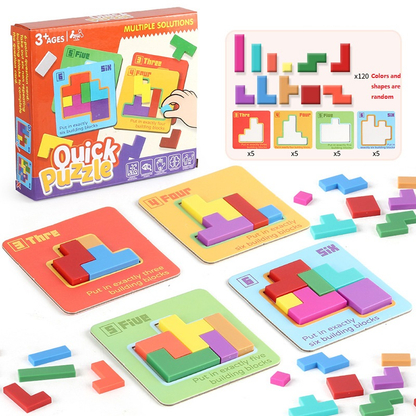 Quick Puzzle Tetris Building Blocks Game Speed Challenge Parent-Child Interactive Brain Training 20 Challenge V888-ELOSUNG50228