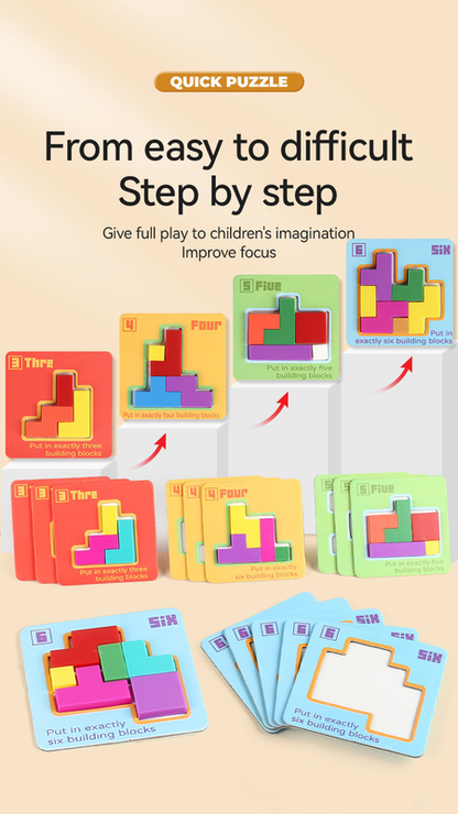 Quick Puzzle Tetris Building Blocks Game Speed Challenge Parent-Child Interactive Brain Training 20 Challenge V888-ELOSUNG50228