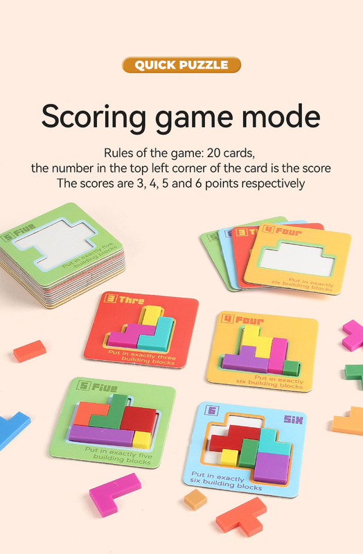 Quick Puzzle Tetris Building Blocks Game Speed Challenge Parent-Child Interactive Brain Training 20 Challenge V888-ELOSUNG50228