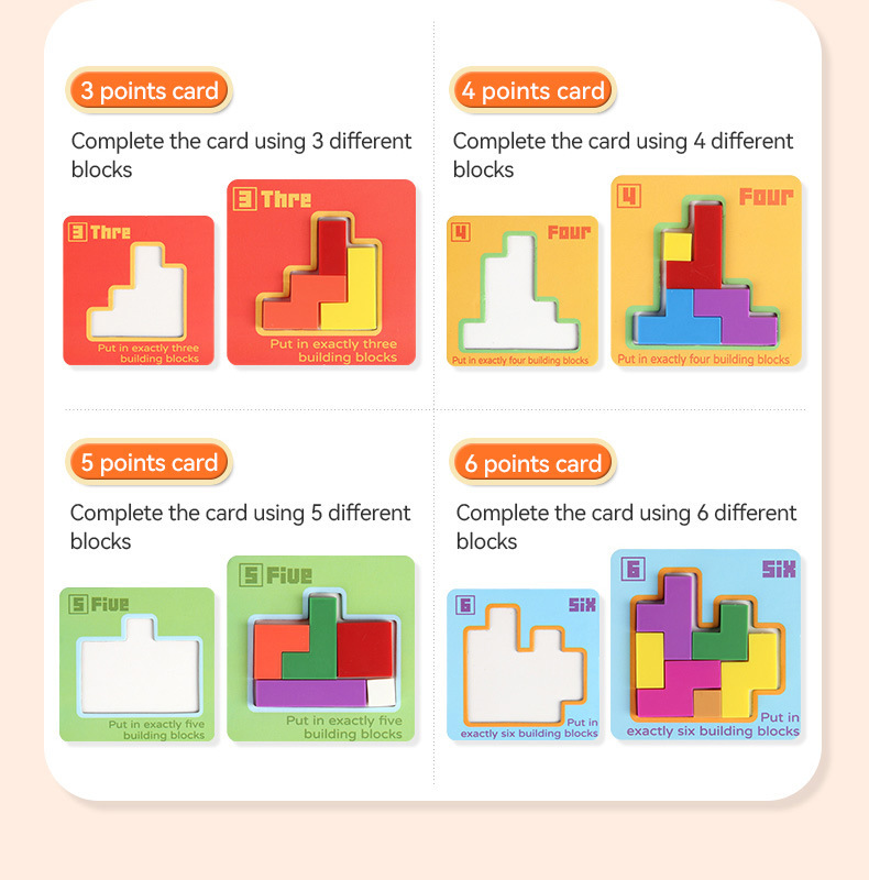 Quick Puzzle Tetris Building Blocks Game Speed Challenge Parent-Child Interactive Brain Training 20 Challenge V888-ELOSUNG50228