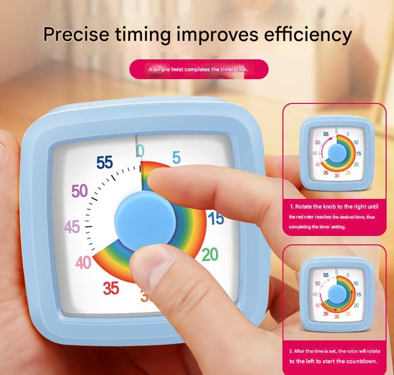 White Visual timer for children and the kitchen - a 60-minute rainbow countdown timer, silent operation, V888-ELOSUNG50272