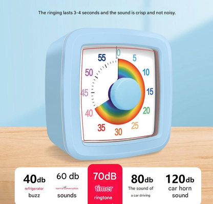 White Visual timer for children and the kitchen - a 60-minute rainbow countdown timer, silent operation, V888-ELOSUNG50272
