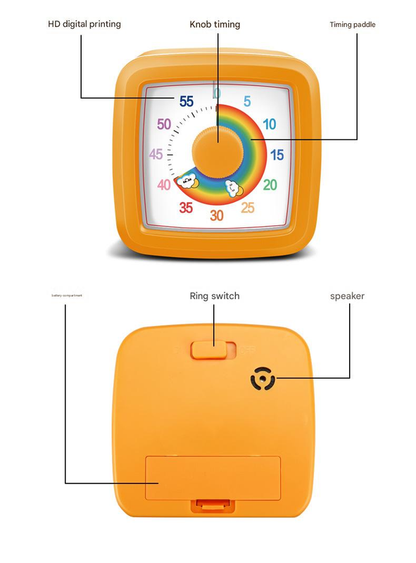 White Visual timer for children and the kitchen - a 60-minute rainbow countdown timer, silent operation, V888-ELOSUNG50272