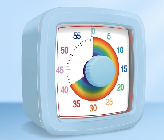 Blue Visual timer for children and the kitchen - a 60-minute rainbow countdown timer, silent operation, V888-ELOSUNG50275