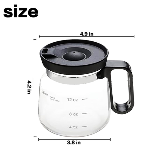 16oz Glass Coffee Mug with Handle and Straw Lid - Heat Resistant Borosilicate Glass Pitcher Cup with V888-ELOSUNG50284