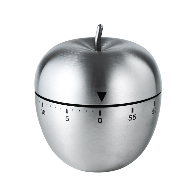 Apple Shape Stainless Steel Kitchen Timer Mechanical Cooking Timer - Wind-Up 60 Minute Countdown Timer - Loud V888-ELOSUNG50295
