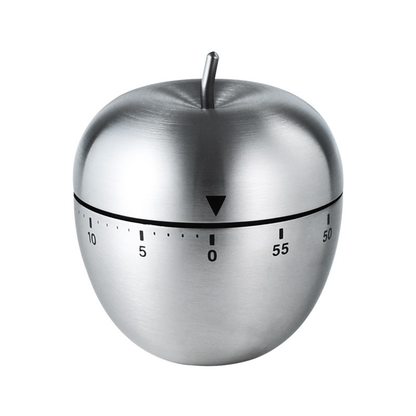 Apple Shape Stainless Steel Kitchen Timer Mechanical Cooking Timer - Wind-Up 60 Minute Countdown Timer - Loud V888-ELOSUNG50295