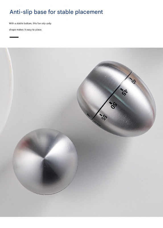 Apple Shape Stainless Steel Kitchen Timer Mechanical Cooking Timer - Wind-Up 60 Minute Countdown Timer - Loud V888-ELOSUNG50295