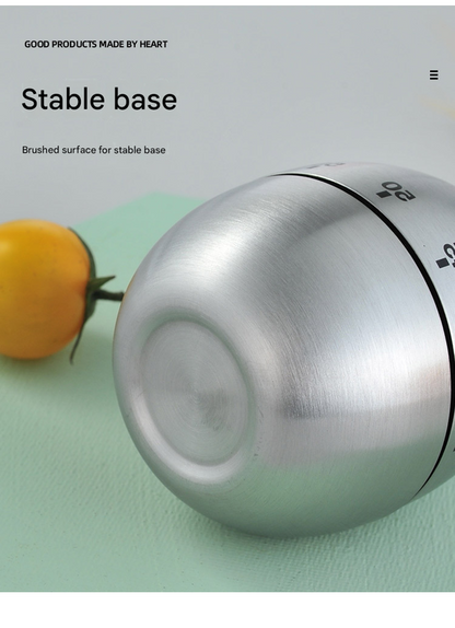 Apple Shape Stainless Steel Kitchen Timer Mechanical Cooking Timer - Wind-Up 60 Minute Countdown Timer - Loud V888-ELOSUNG50295