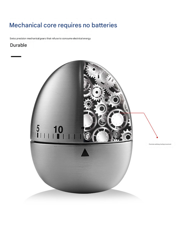 Apple Shape Stainless Steel Kitchen Timer Mechanical Cooking Timer - Wind-Up 60 Minute Countdown Timer - Loud V888-ELOSUNG50295