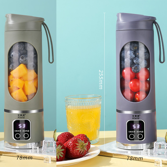 2-piece Purple and Green 7.4V Portable Blender Smoothie Maker 450ml Wireless Rechargeable Juicer Cup with V888-ELOSUNG50323