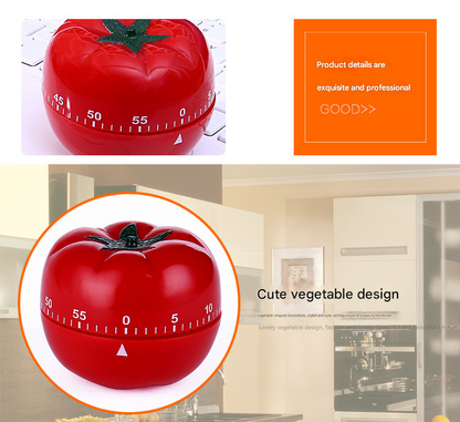 Small Size Tomato-shaped alarm Kitchen Timer - 60 Minute Mechanical Countdown Timer with Loud Alarm, Cute V888-ELOSUNG50347
