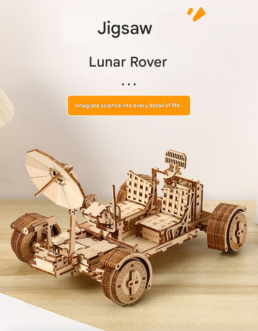 3D Wooden Puzzle Lunar Rover Model Kit - DIY Space Exploration Vehicle V888-ELOSUNG50349