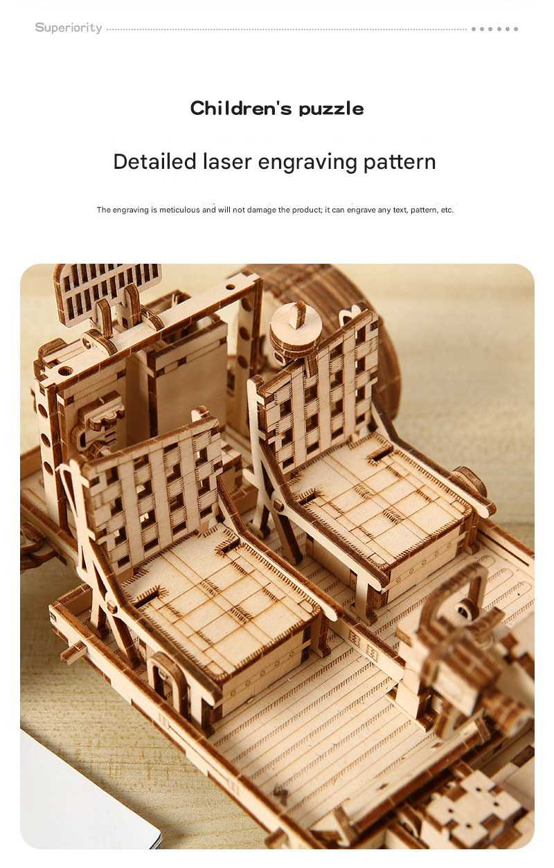 3D Wooden Puzzle Lunar Rover Model Kit - DIY Space Exploration Vehicle V888-ELOSUNG50349