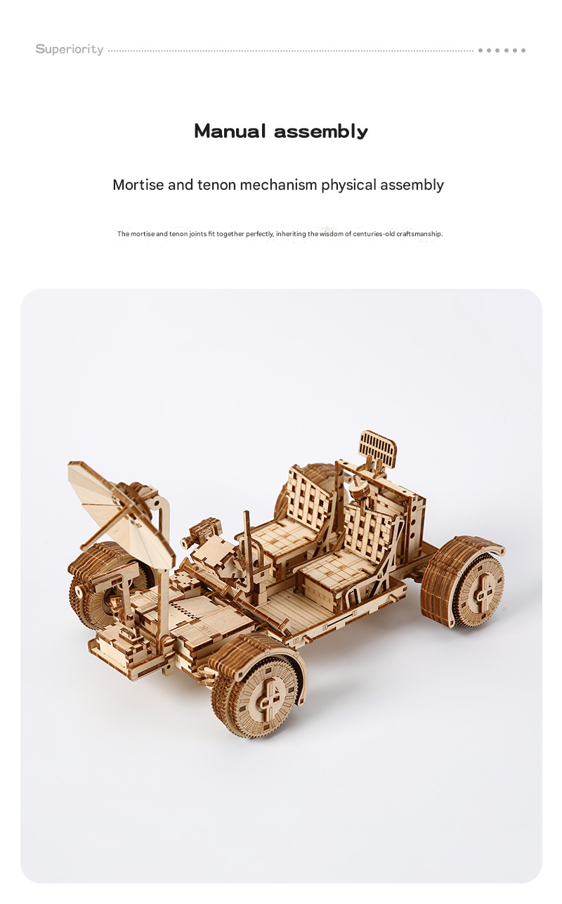 3D Wooden Puzzle Lunar Rover Model Kit - DIY Space Exploration Vehicle V888-ELOSUNG50349