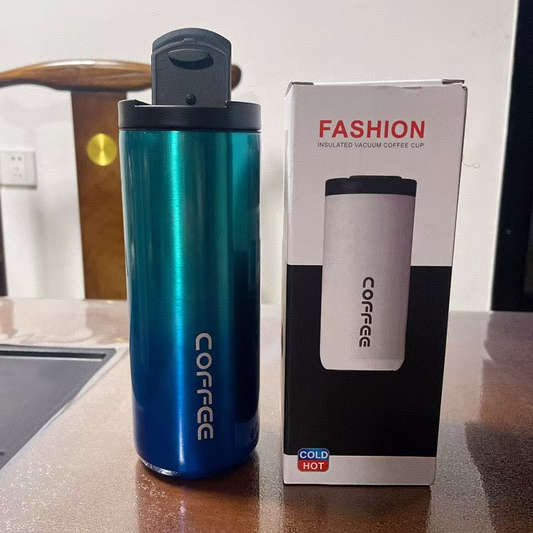 Gradient Blue Stainless Steel Coffee Mug 500ml Vacuum Insulated Travel Cup 8 Hours Heat Retention Leak-Proof V888-ELOSUNG50379