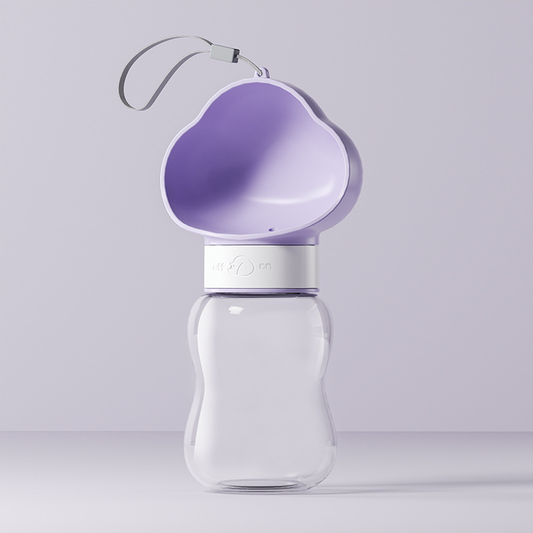Purple 350ml Portable Dog Water Bottle - Leak-Proof Pet Travel Water Dispenser, Cloud-Shaped Drinking Bowl, V888-ELOSUNG50418