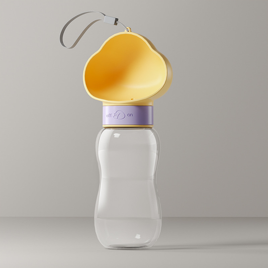 Yellow 650ml Portable Dog Water Bottle - Leak-Proof Pet Travel Water Dispenser, Cloud-Shaped Drinking Bowl, V888-ELOSUNG50422