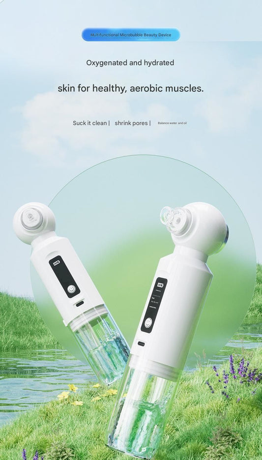White Heated Micro-Bubble Blackhead Remover Vacuum Pore Cleaner - 46C Hot Compress Electric Water Cycle V888-ELOSUNG50450