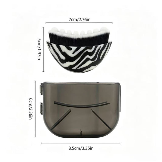 Zebra print Lymphatic Contour Face Brush - Curved Facial Eye Neck Massage Tool - Nylon Bristle Body Brush for V888-ELOSUNG50463
