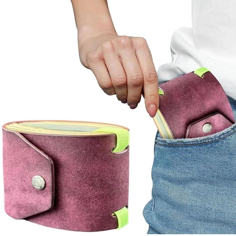 Purple Cash Wrap Wallet - Compact Snap Closure Card and Bill Holder, Slim Design for Quick Access, V888-ELOSUNG50547