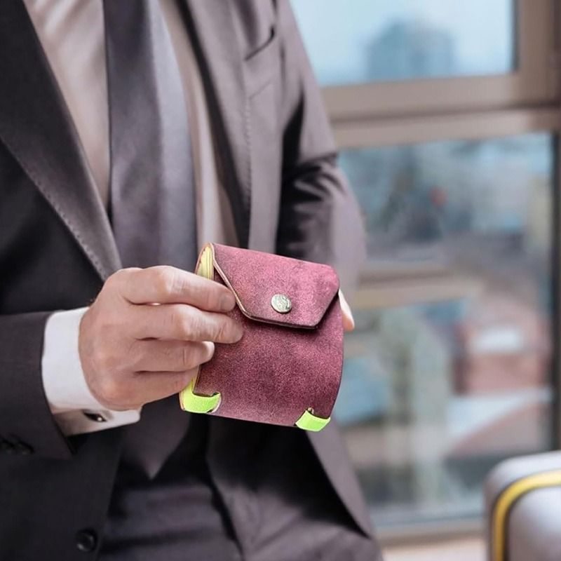 Grey Cash Wrap Wallet - Compact Snap Closure Card and Bill Holder, Slim Design for Quick Access, Lightweight V888-ELOSUNG50548