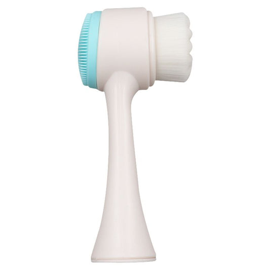 Blue 3D Dual-Sided Facial Cleansing Brush - Silicone and Soft Bristle - Manual Face Scrubber for Deep Pore V888-ELOSUNG50582