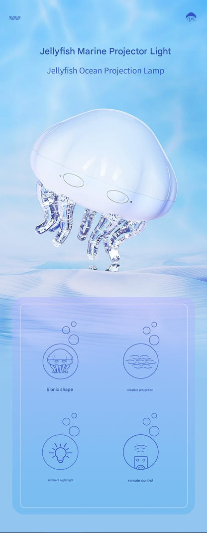 Jellyfish Ocean Wave Projector Night Light - USB Powered , 2 Timer Settings, Dual Mode Projection and Night V888-ELOSUNG50649