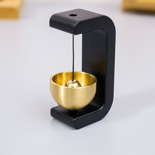 Black Magnetic Door Bell Chime - Dopamine Style Brass Bell with Alloy Frame - No Drill Entry Door Chime for V888-ELOSUNG50684