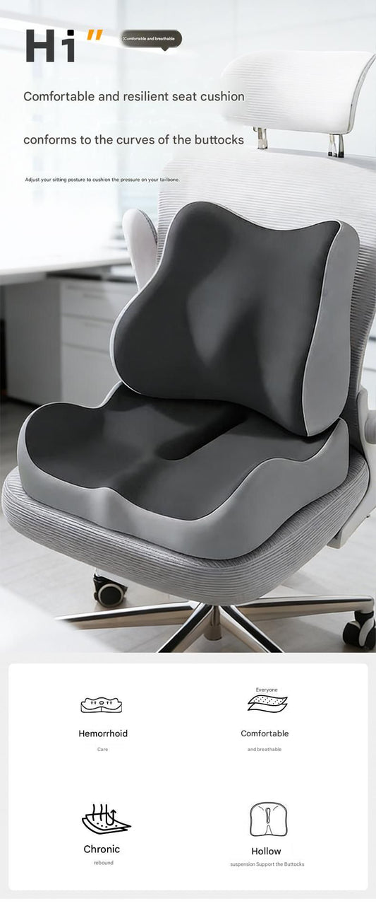 2-piece Black Ergonomic Memory Foam Seat Cushion with Lumbar Support - Breathable Contoured Design for V888-ELOSUNG50720