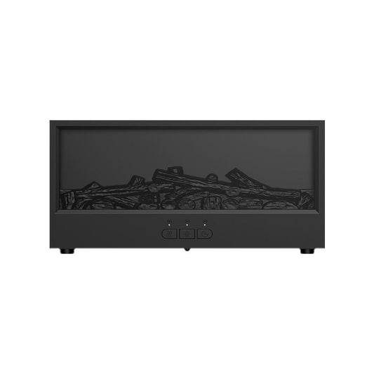 Black casing 3D Flame Effect Aroma Diffuser and Humidifier - Desktop Fireplace Design with Realistic LED V888-ELOSUNG50730